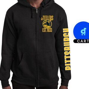 Junk Food Clothing Pittsburgh Steelers Unisex Black/Yellow Sweatshirt Sz Med